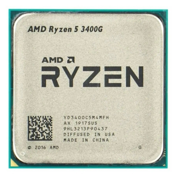Технопапа · Процессор AMD Ryzen 5 3400G 4 ядра, 8 потоков, 3,7 ГГц (4,2 ГГц в турбо-режиме), AM4, AMD Radeon Vega 11, OEM