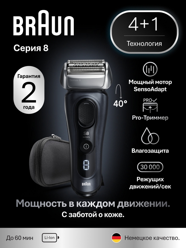 Технопапа · Электробритва Braun Series 8 8603s, серый