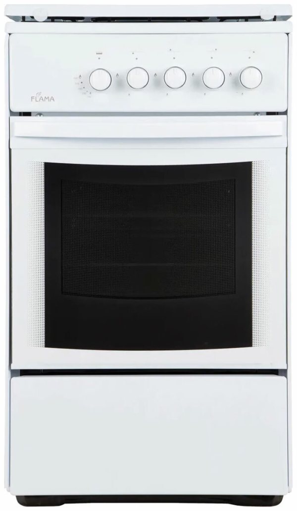 Технопапа · Газовая плита Flama RG 2401 W 66 см, 50 л, 4 конфорки, белый