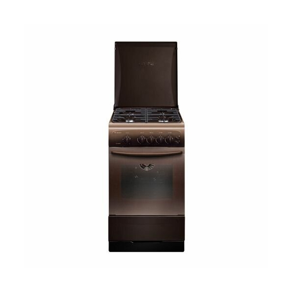 Технопапа · Газовая плита GEFEST CG 50M04 K83, газовая духовка, металлическая крышка, чугун, коричневый
