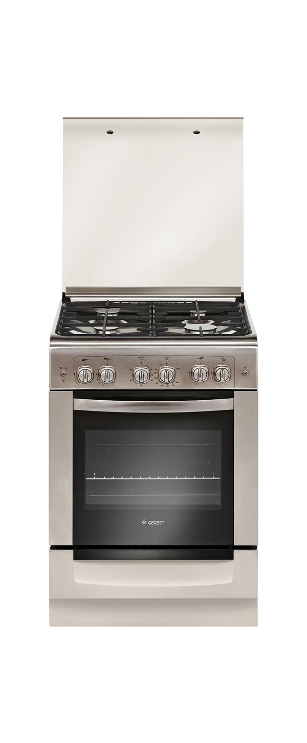 Технопапа · Газовая плита GEFEST 6100-02 0004 с газовой духовкой, с грилем, объем 52 л, серебристый/серый