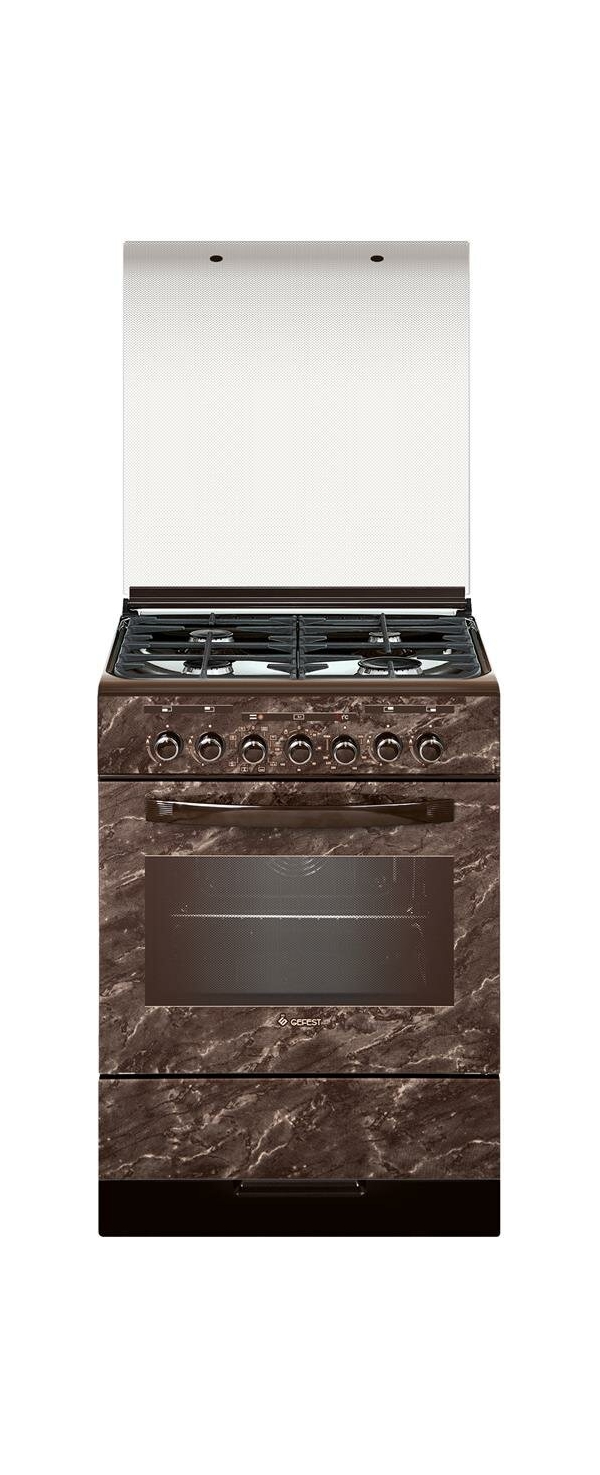 Технопапа · Газовая плита GEFEST 6302-03 0054 с электрической духовкой, с грилем, с конвекцией, объем 55 л, коричневый