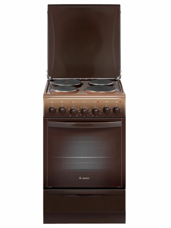 Технопапа · Плита электрическая Gefest 5140-02 0038, эмалированная сталь, 4 конфорки, 55 л, гриль, коричневый