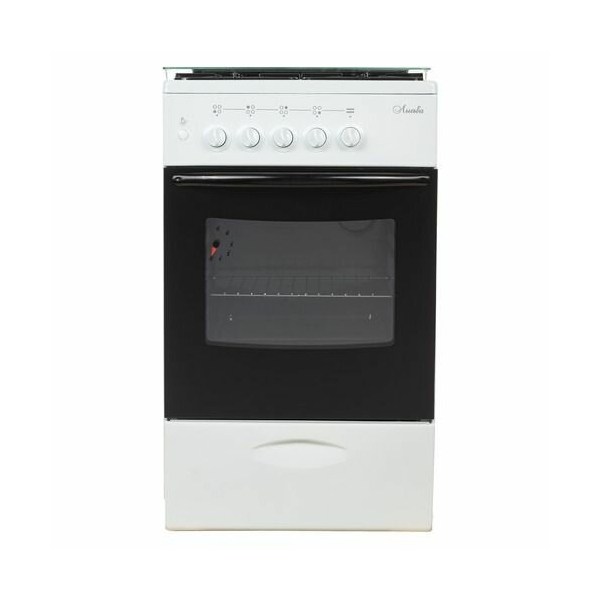 Технопапа · Газовая плита Лысьва ГП 400 МС-2у, газовая духовка, стеклянная крышка, сталь, белый и черный