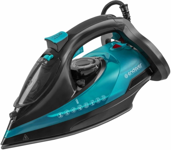 Технопапа · Утюг Endever Delta-227 черный/лазурно-синий (90356)