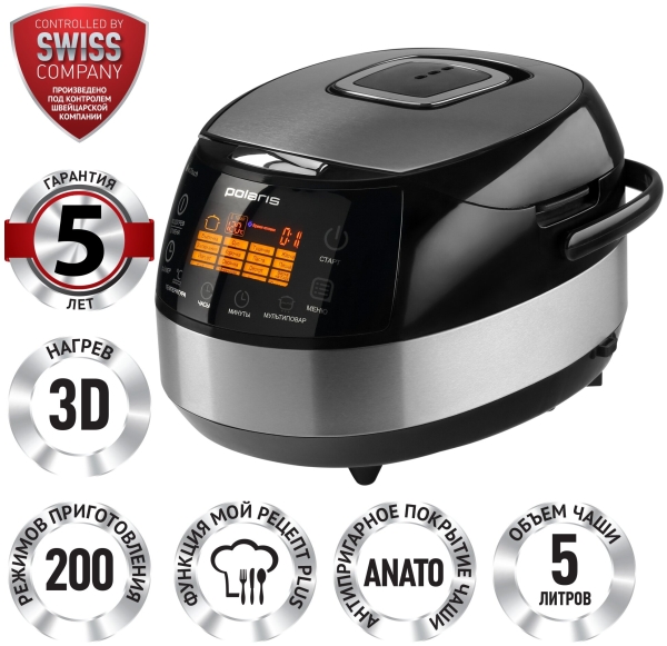 Технопапа · Мультиварка Polaris PMC 0517AD, серебристый/черный