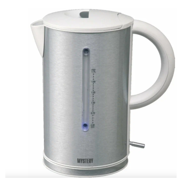 Технопапа · Электрический чайник Mystery MEK-1614 Grey, 1,7л, металл/пластик, 2200Вт, серый