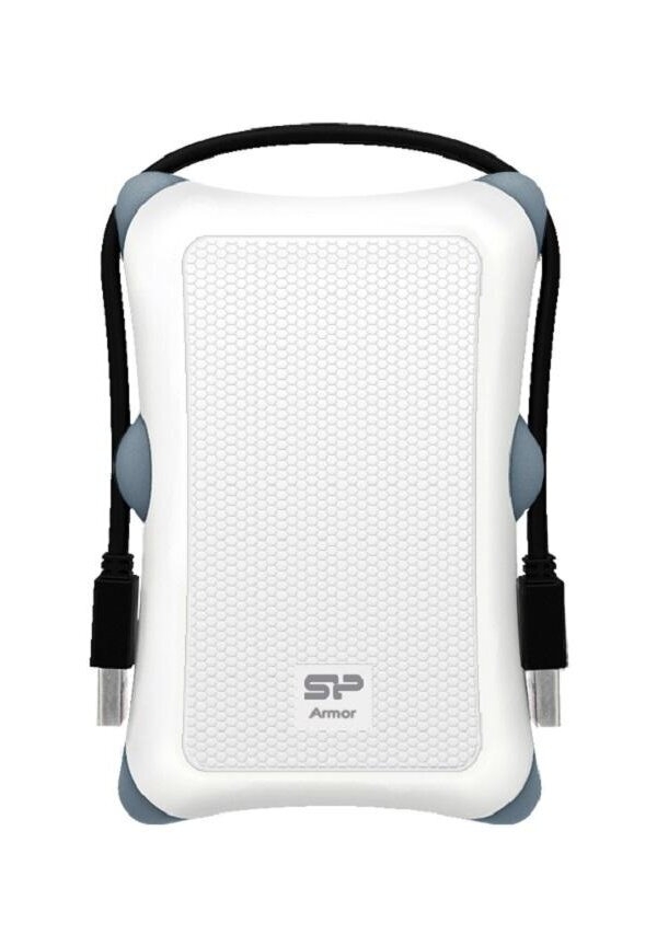 Технопапа · Портативный HDD Silicon Power Armor A30 1 TB USB 3.2, белый, резина