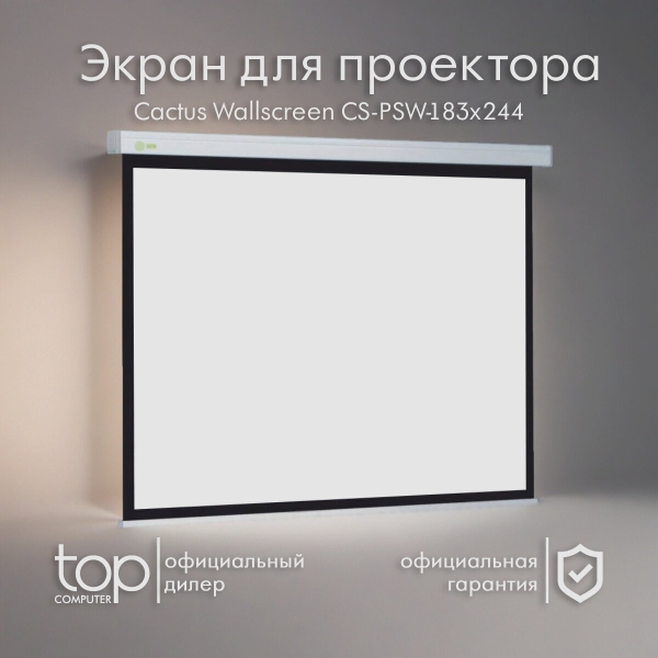 Технопапа · Экран для проектора Cactus Wallscreen CS-PSW-183x244 120.08", 4:3, 183x244 см