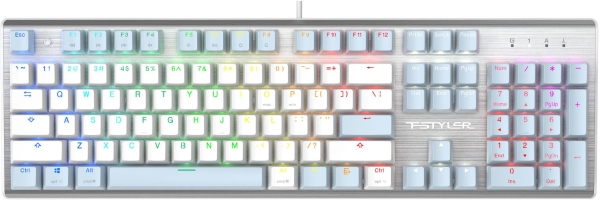 Технопапа · Клавиатура A4Tech Fstyler FS100 Neon механическая синий/белый USB for gamer LED (FS100)