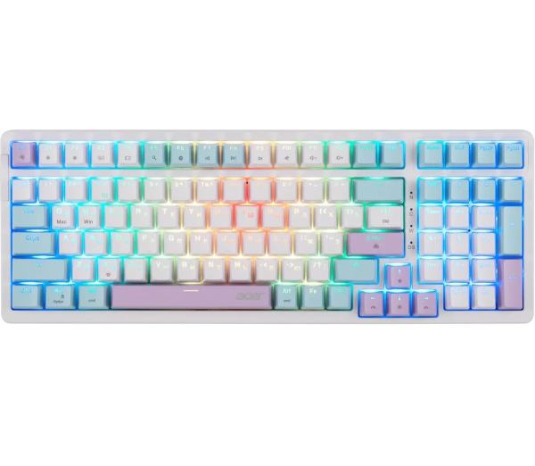 Технопапа · Клавиатура проводная Acer OKW304, USB, механическая, с подсветкой, белый (ZL. KBDCC.01V)