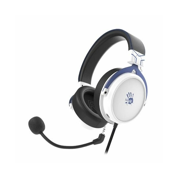 Технопапа · Гарнитура игровая A4TECH Bloody M590i, для компьютера и игровых консолей, мониторные, проводные USB/3,5 мм, синий / белый [m590i sports navy]