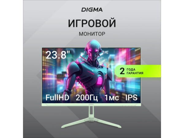 Технопапа · Монитор Digma 23.8" Overdrive 24P410F мятный IPS LED 1ms 16:9 HDMI матовая 300cd 178гр/178гр 1920x1080 200Hz G-Sync FreeSync DP FHD USB 2.8кг