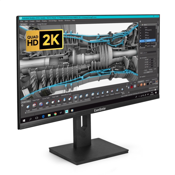 Технопапа · Монитор 27" ExeGate SmartView ES2707TA, 2560x1440, 75 Гц, IPS LED, 1 мс, Grade A+, черный