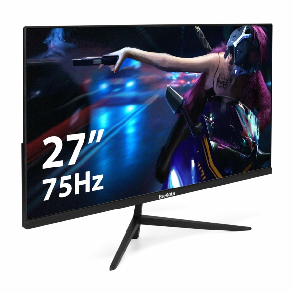 Технопапа · Монитор 27" ExeGate ProSmart EZ2707CA EX297650RUS, 1920x1080, IPS Grade A+, 75 Гц, черный