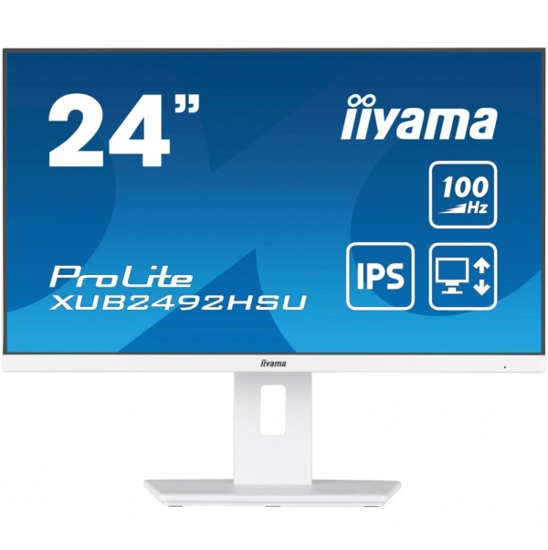 Технопапа · Монитор 23.8" Iiyama ProLite XUB2492HSU-W6, 1920х1080, 100 Гц, IPS, белый