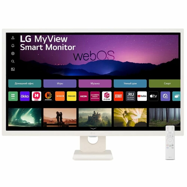Технопапа · Монитор 31.5" LG 32SR50F-W белый 1920x1080, 60Hz, IPS LED, 5ms, HDMI/M/M/USB