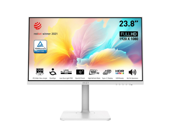Технопапа · Монитор Modern MD2412PW 23.8" White (IPS, 1920x1080, HDMI+Type C, 1 ms, 178°/178°, 300 cd/m, 1000:1 (100M:1), 100Hz, MM, Pivot)