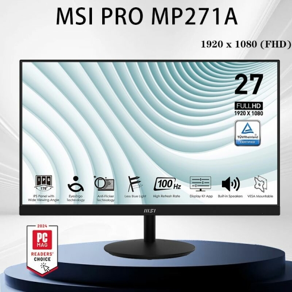 Технопапа · MSI 27" Монитор MP271A , IPS, 1920x1080, 100 Гц, черный, Русская вилка