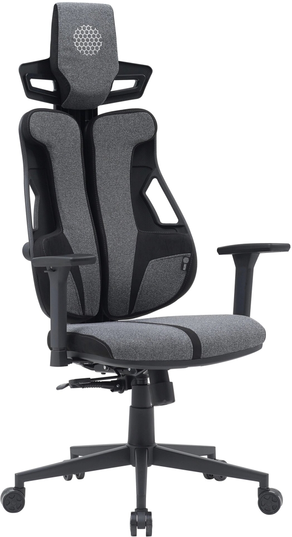 Технопапа · Cactus Кресло Cactus CS-CHR-DUO-GYBK серый/черный с подголов. крестов. сталь пластик черный