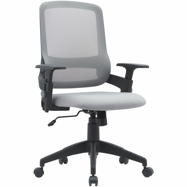 Технопапа · Cactus Кресло Cactus CS-MC313-BKGY черный/серый сетка/ткань низк. спин. крестов. пластик пластик черный