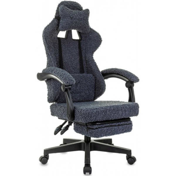 Технопапа · Кресло геймерское Knight Lord/F темно-синий экомех крестов. пластик подст. для ног