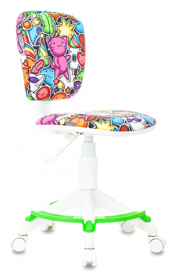 Технопапа · Кресло детское Бюрократ CH-W204/F, обивка: ткань, цвет: мультиколор, рисунок маскарад (CH-W204/F/MASKARAD)