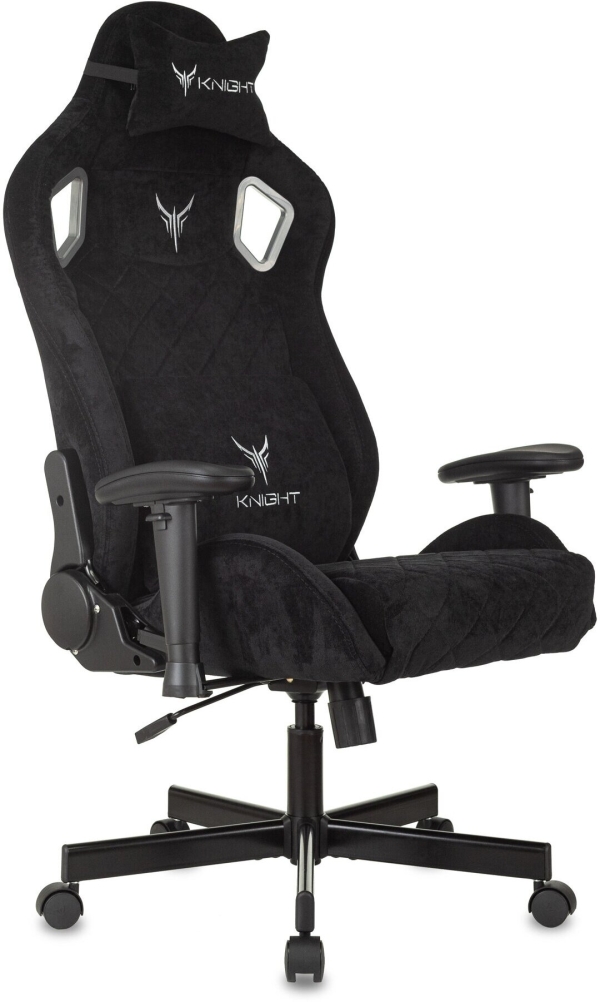 Технопапа · Кресло игровое Knight Outrider черный Light-20 с подголов. крестов. металл