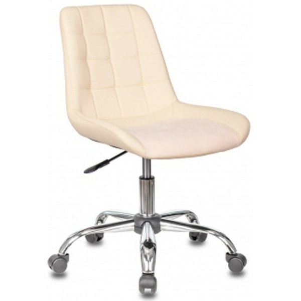 Технопапа · Кресло офисное Бюрократ CH-350SL/IVORY светло-бежевый искусст. кожа/ткань крестовина хром