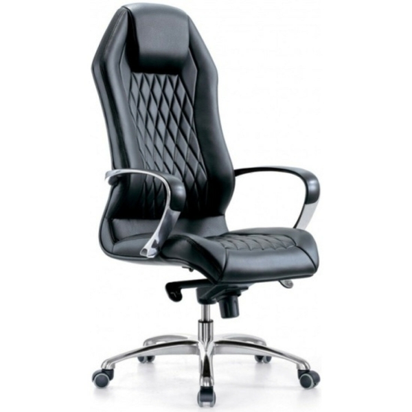 Технопапа · Кресло руководителя Бюрократ Aura, черное, натуральная кожа, металл, до 120 кг