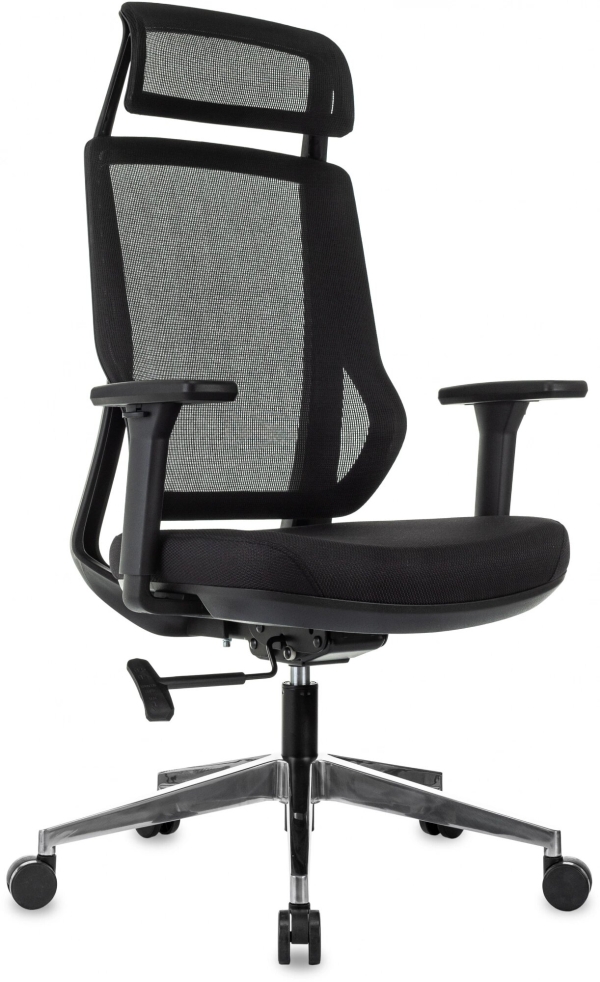 Технопапа · Бюрократ Кресло руководителя Бюрократ MC-412N-H черный сетка/ткань с подголов. крестов. металл хром