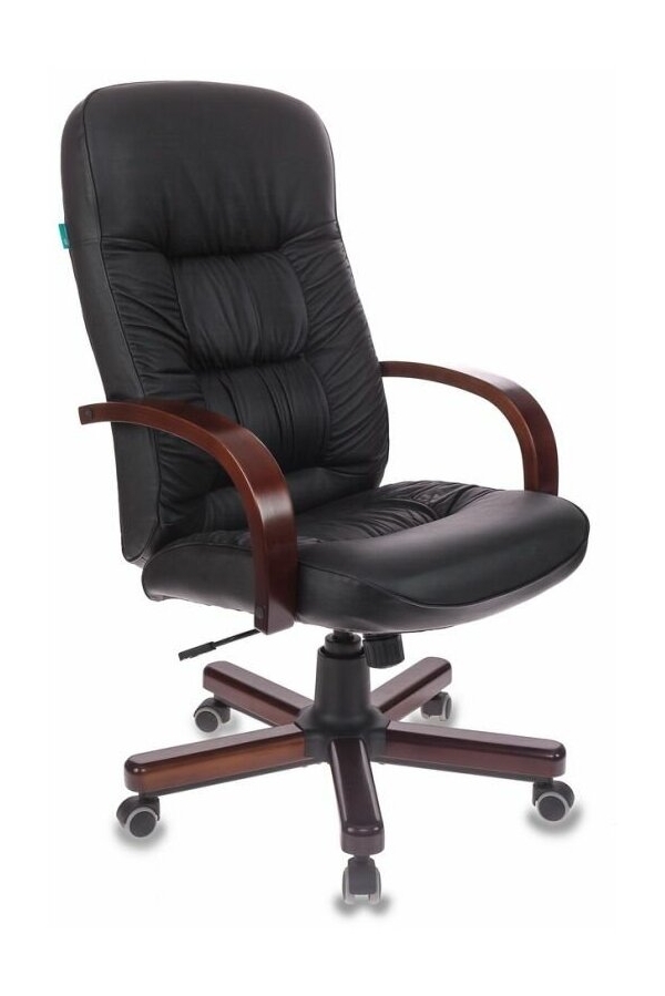 Технопапа · Кресло руководителя Бюрократ T-9908/WALNUT черный кожа крестовина металл