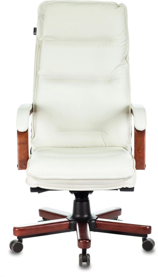 Технопапа · Бюрократ Кресло руководителя Бюрократ T-9927Walnut слоновая кость кожа крестов. металл/дерево