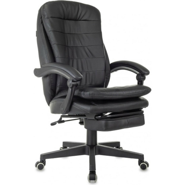 Технопапа · Кресло руководителя Бюрократ T-9950MSG-F черный эко. кожа крестов. пластик подст. для ног