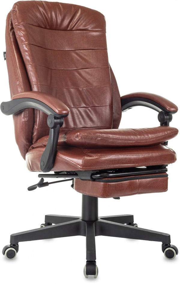 Технопапа · Бюрократ Кресло руководителя Бюрократ T-9950MSG-F коричневый эко. кожа крестов. пластик подст. для ног