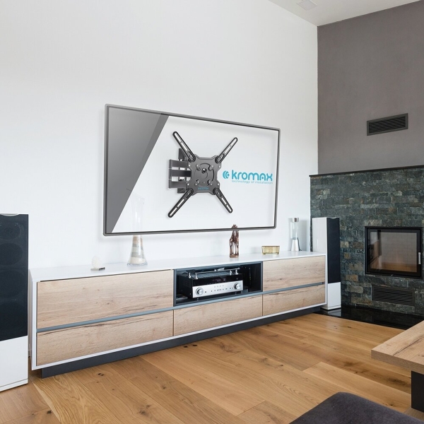 Технопапа · Кронштейн для телевизора Kromax OPTIMA-406 серый 22"-65" макс.40кг настенный поворот и наклон