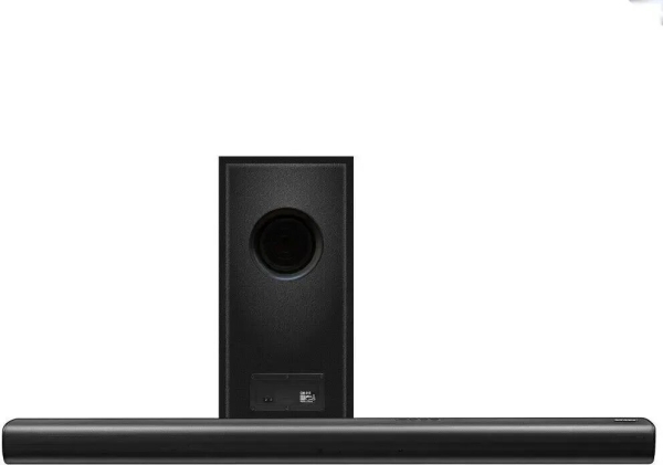 Технопапа · Саундбар Ginzzu GM-515, 3 полосы, Bluetooth, дерево/металл, черный