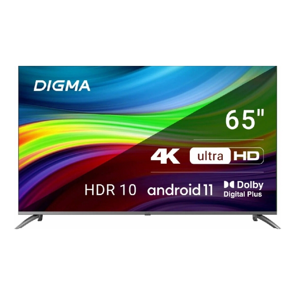 Технопапа · ЖК-телевизор Digma 65" DM-LED65UBB41, 3840 x 2160 (4K Ultra HD), Android TV, Frameless Metal