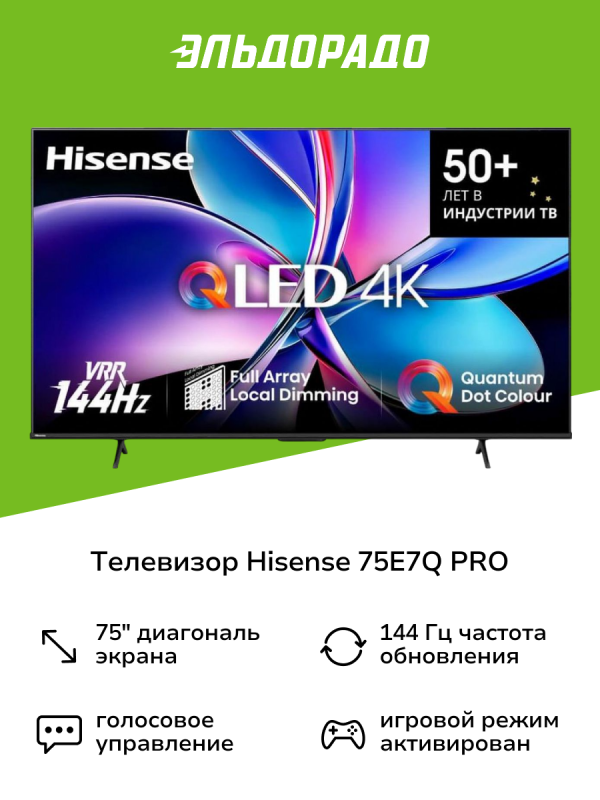 Технопапа · Телевизор Hisense 75E7Q PRO