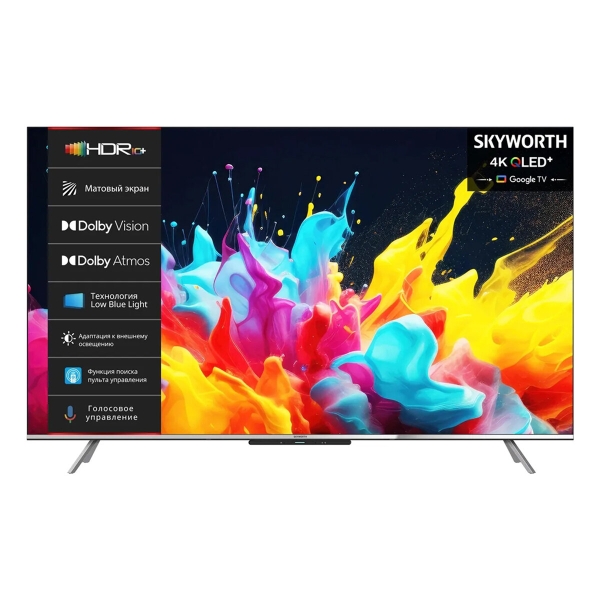 Технопапа · Телевизор LED Skyworth 55" 55Q66G, 4K Ultra HD, 60Hz, WiFi, Smart TV, черный/серый