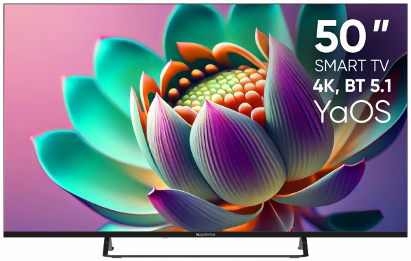 Технопапа · Телевизор Topdevice TDTV50CS07U_BK, 50 дюймов, 4K Ultra HD, смарт ТВ, YаOS, черный