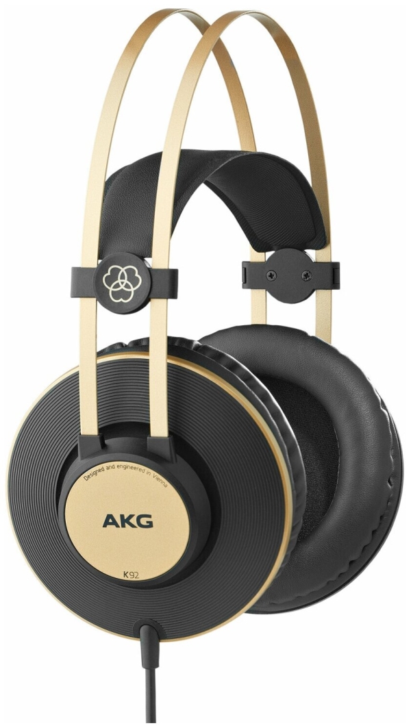 Технопапа · Наушники AKG K92, проводные, полноразмерные, черные, с золотистыми элементами