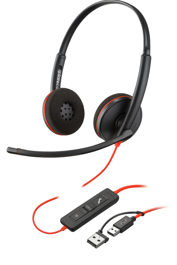 Технопапа · Наушники Poly Blackwire 3220 8X228A6, с микрофоном, проводные, накладные, черные