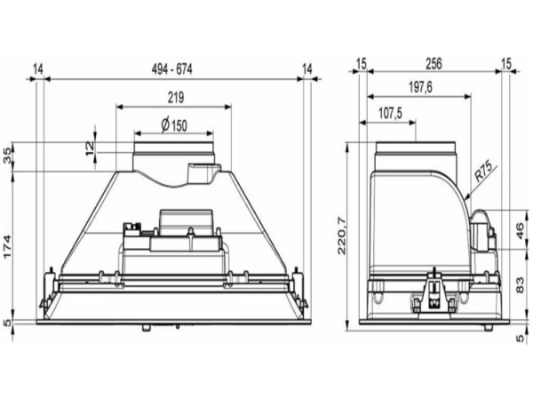 Технопапа · Вытяжка встраиваемая Elikor BREEZE 52н-450-п3д нержавеющая сталь управление: ползунковое (1 мотор)