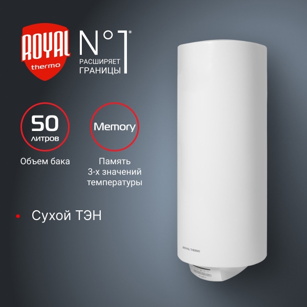 Технопапа · Водонагреватель накопительный Royal Thermo RWH 50 Heatronic DL Slim DryHeat