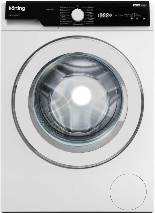 Технопапа · Узкая стиральная машина Korting KWM 42IL1267 загрузка 6 кг, отжим 1200 оборотов, A+++, белая