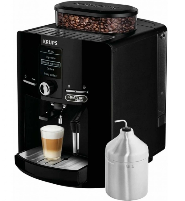 Технопапа · Автоматическая кофемашина Krups ESPRESSERIA EA82F010, 1450 Вт, 15 Бар, 3 степени помола