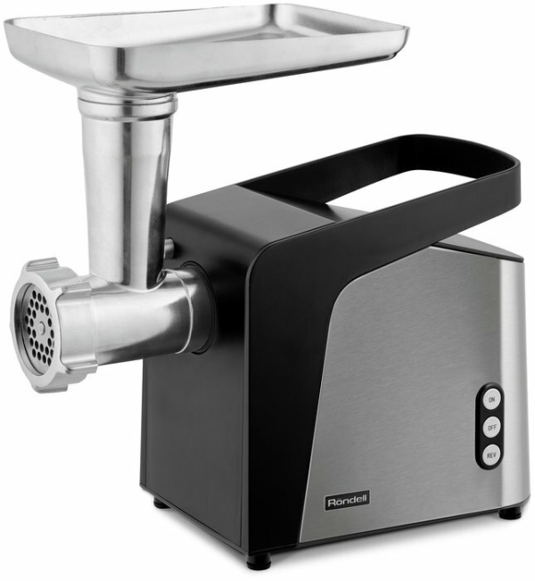Технопапа · Мясорубка Rondell RDE-1455, 2000 Вт, реверс, стальной/черный