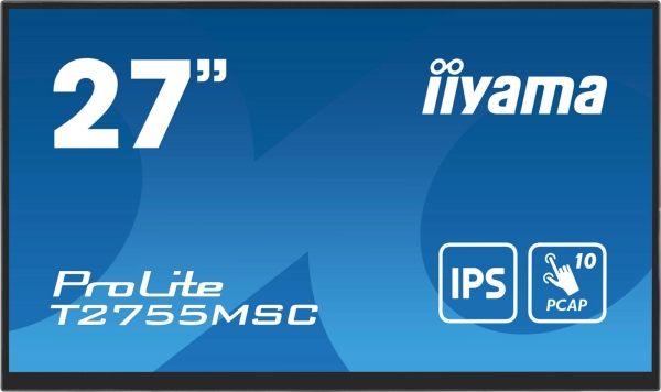 Технопапа · Монитор Iiyama 27" ProLite T2755MSC-B1 черный IPS LED 16:9 HDMI M/M матовая 400cd 178гр/178гр 1920x1080 60Hz DP FHD USB Touch 5.8кг