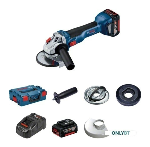 Технопапа · Шлифмашина Bosch GWS 18V-10 Professional 06019J4004 (с 2-мя АКБ, кейс)